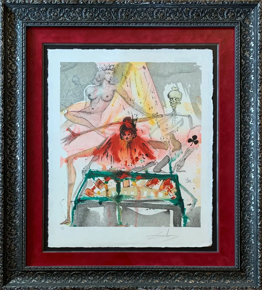 Litografía Dali - The Cards Spell Death to Carmen