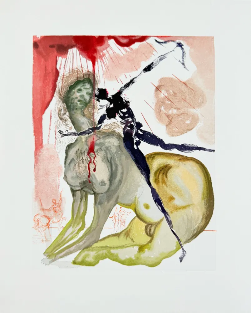 Grabado En Madera Dali - The Inferno, Canto 12 - The Minotaur