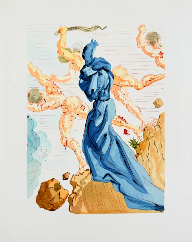 Grabado En Madera Dali - The Inferno, Canto 15 - The Hard Margins