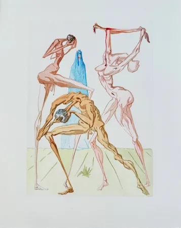 Grabado En Madera Dali - The Inferno, Canto 26 - The Dwellers of Prato