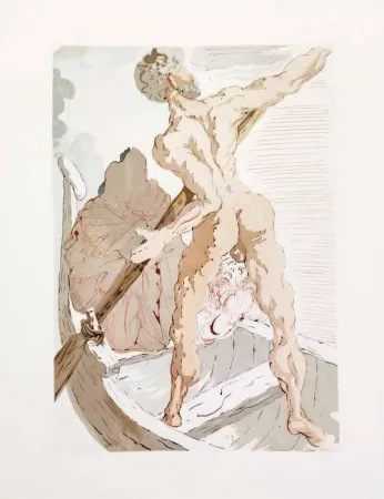 Grabado En Madera Dali - The Inferno, Canto 3 - Charon and the Shore of Acheron