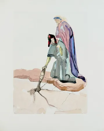 Grabado En Madera Dali - The Inferno, Canto 32 - Les Traitres envers leur patrie