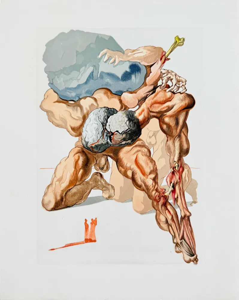 Grabado En Madera Dali - The Inferno, Canto 7 - The Avaricious and the Prodigal