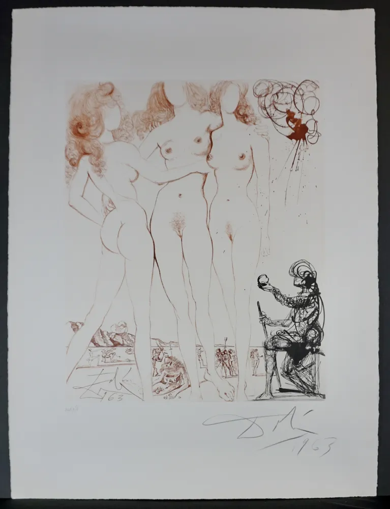 Grabado Dali - The Mythology Judgment of Paris 