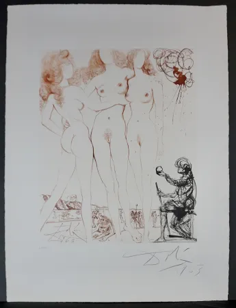 Grabado Dali - The Mythology Judgment of Paris 