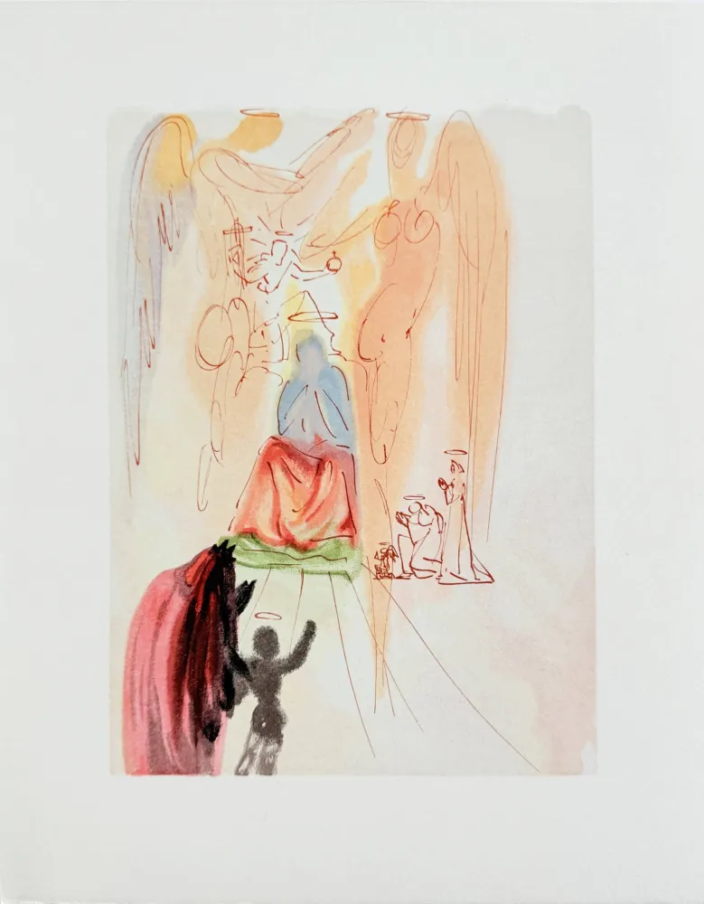 Grabado En Madera Dali - The Paradise, Canto 23 - Triumph of Christ and the Virgin