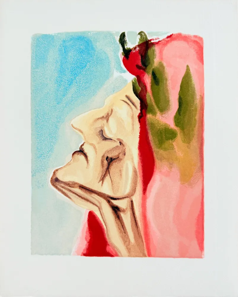 Grabado En Madera Dali - The Paradise, Canto 7 - Le nouveau doute de Dante