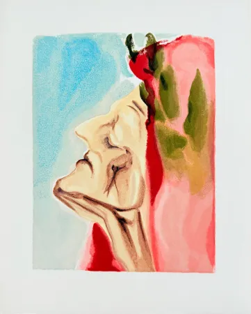 Grabado En Madera Dali - The Paradise, Canto 7 - Le nouveau doute de Dante