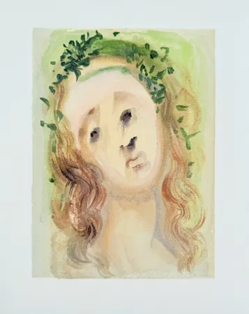 Grabado En Madera Dali - The Purgatory, Canto 10 - Virgil's Face