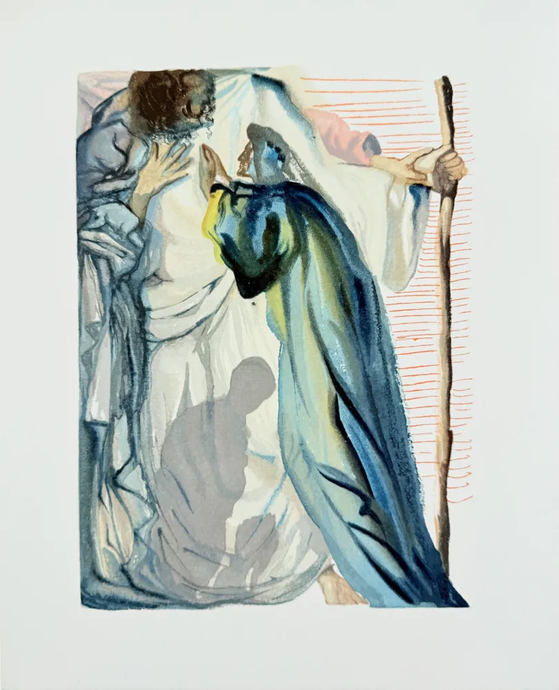 Grabado En Madera Dali - The Purgatory, Canto 14 - A Spirit Questions Dante