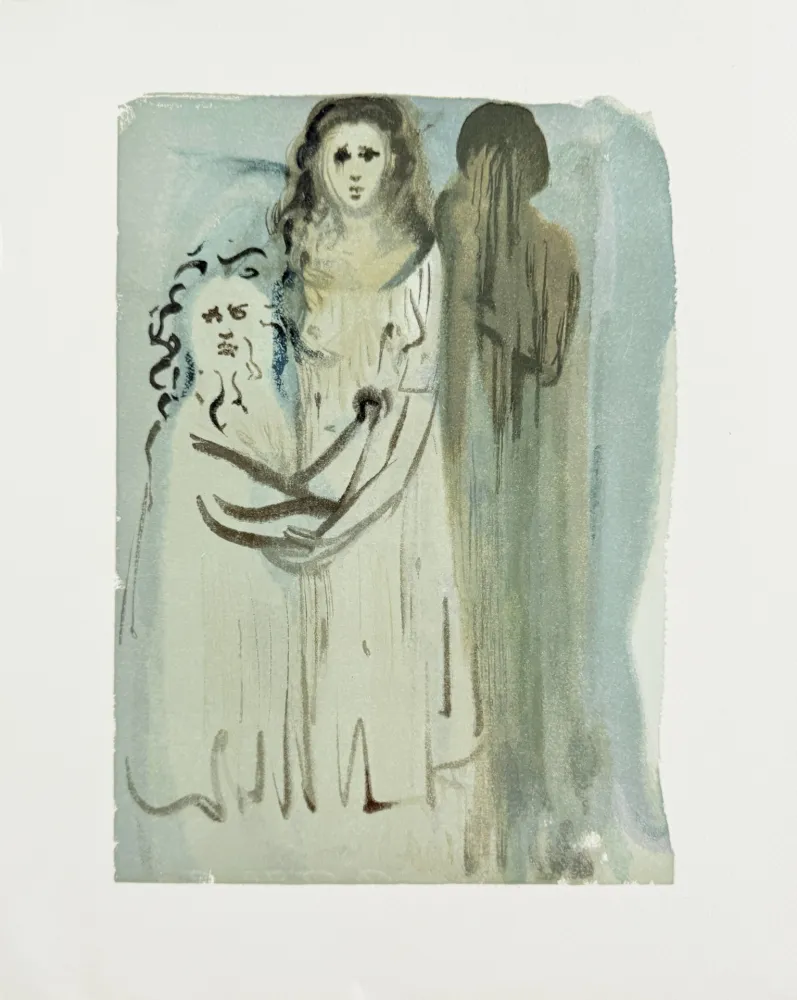 Grabado En Madera Dali - The Purgatory, Canto 16 - In the Cloud of Angry Ones