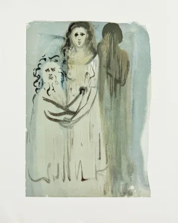 Grabado En Madera Dali - The Purgatory, Canto 16 - In the Cloud of Angry Ones