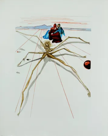 Grabado En Madera Dali - The Purgatory, Canto 17 - Leaving the Terrace of Anger