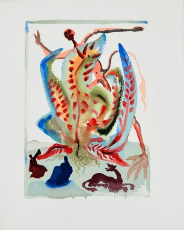 Grabado En Madera Dali - The Purgatory, Canto 23 - Gluttony