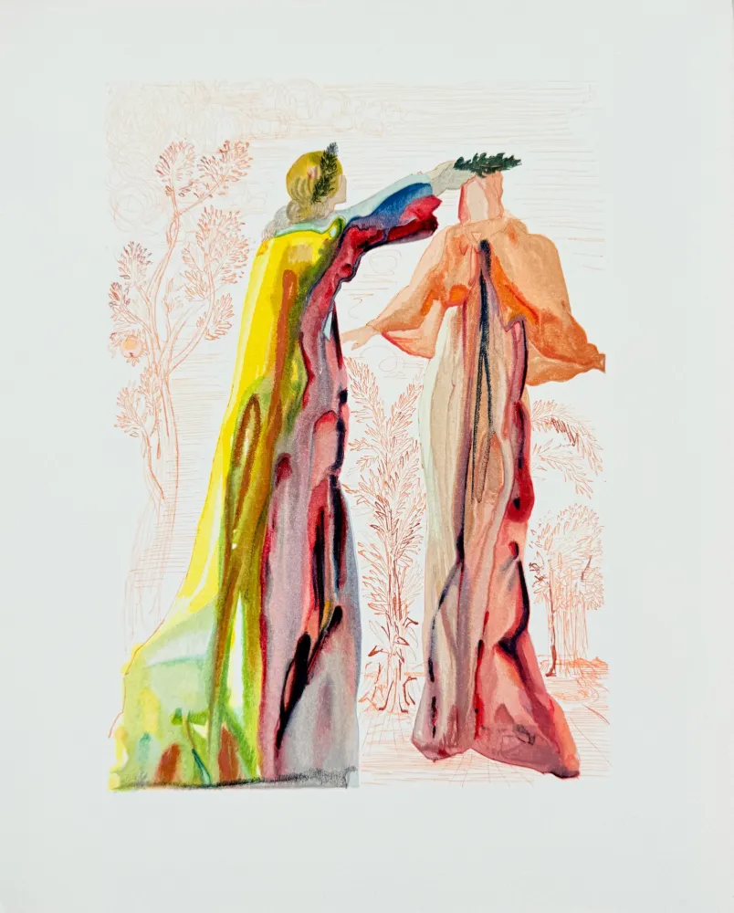 Grabado En Madera Dali - The Purgatory, Canto 27 - The Last Words of Virgil