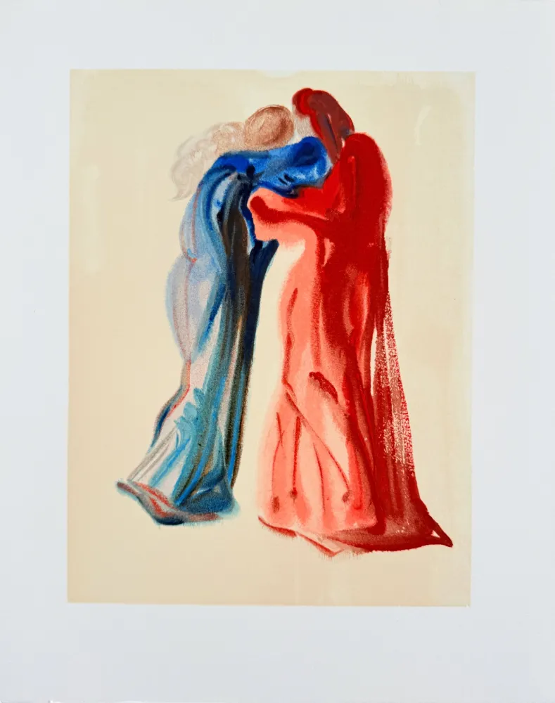 Grabado En Madera Dali - The Purgatory, Canto 29 - Meeting of Dante and Beatrice