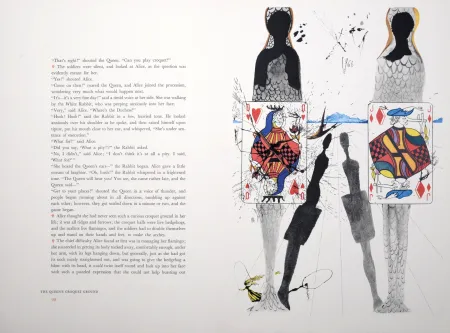 Heliograbado Dali - The Queen's Croquet Ground, Alice's Adventures in Wonderland, 1969