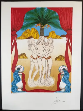 Litografía Dali - The Three Graces of Hawaii