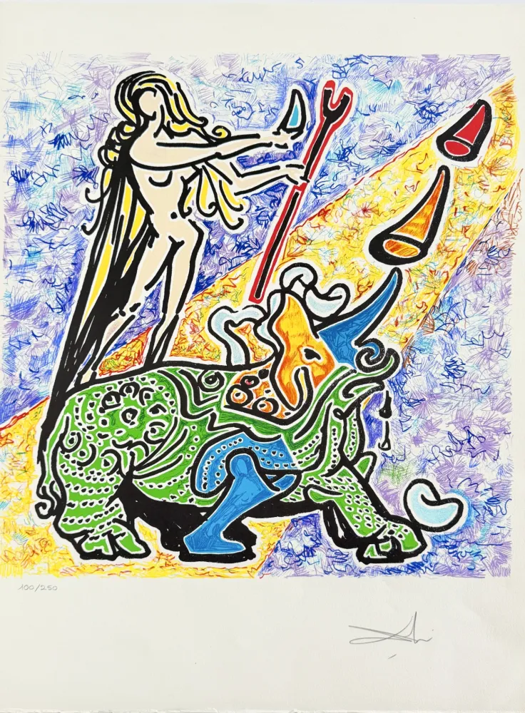Litografía Dali - The Virgin and the Rhinoceros