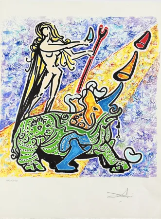 Litografía Dali - The Virgin and the Rhinoceros