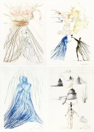 Libro Ilustrado Dali - TRISTAN ET ISEULT. 42 pointes-sèches signées (1970).