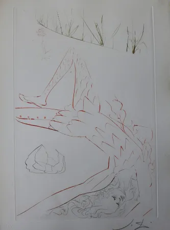 Grabado Dali - Tristan et Iseult : Tristan blessé