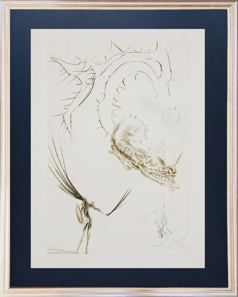 Aguafuerte Dali - Tristram and the Dragon