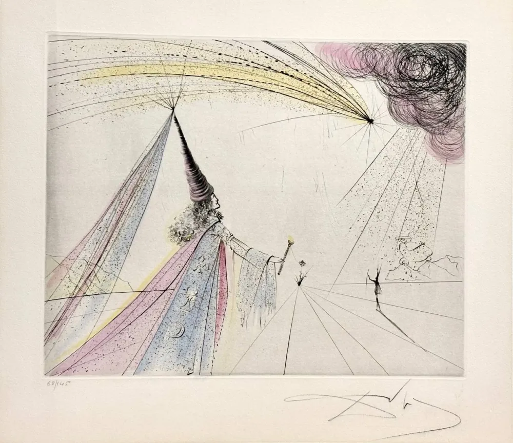 Aguafuerte Dali - Urania from Suite Les Muses 