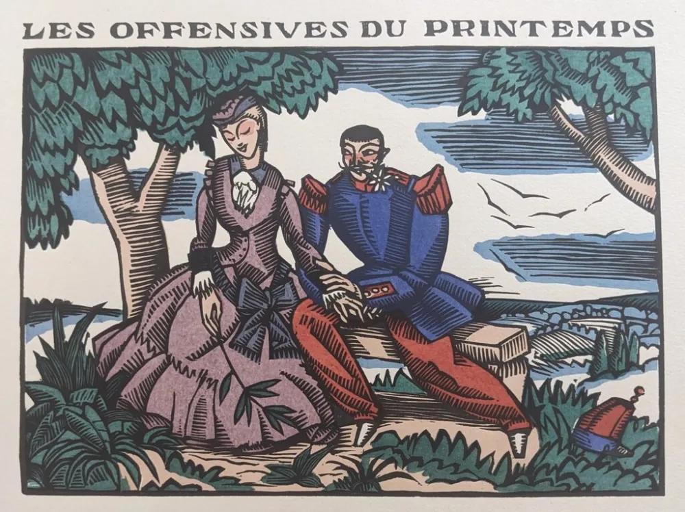 Grabado En Madera Daragnès - Les offensives du printemps