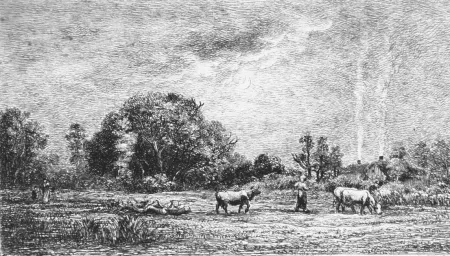 Aguafuerte Daubigny - Lever de lune