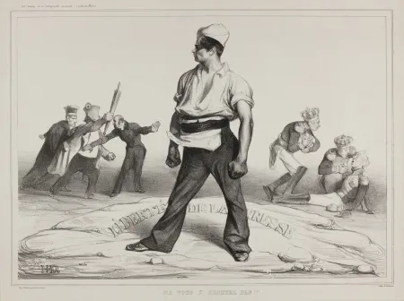 Litografía Daumier - Liberté de la Presse - Ne vous y frottez pas!