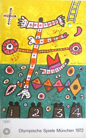 Litografía Davie - OL 1972 - original colourlithograph