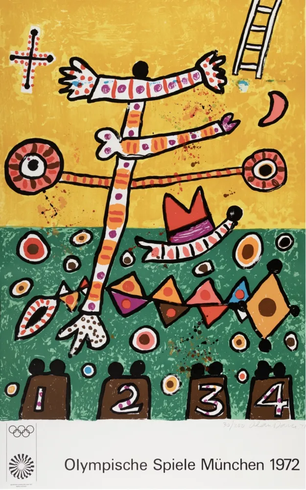 Litografía Davie -  Untitled, from the Munich Olympics Portfolio, 1971 - Hand-signed