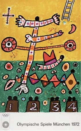 Litografía Davie -  Untitled, from the Munich Olympics Portfolio, 1971 - Hand-signed