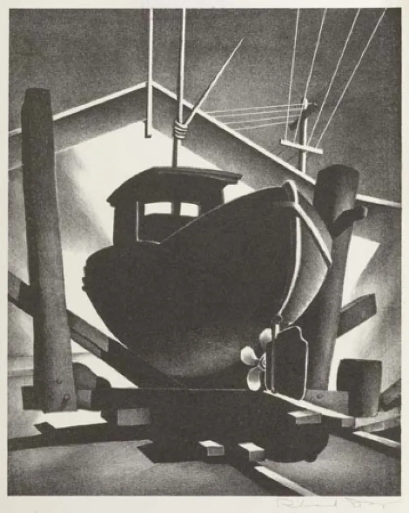 Litografía Day - Boat on the Ways