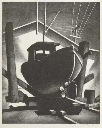 Litografía Day - Boat on the Ways