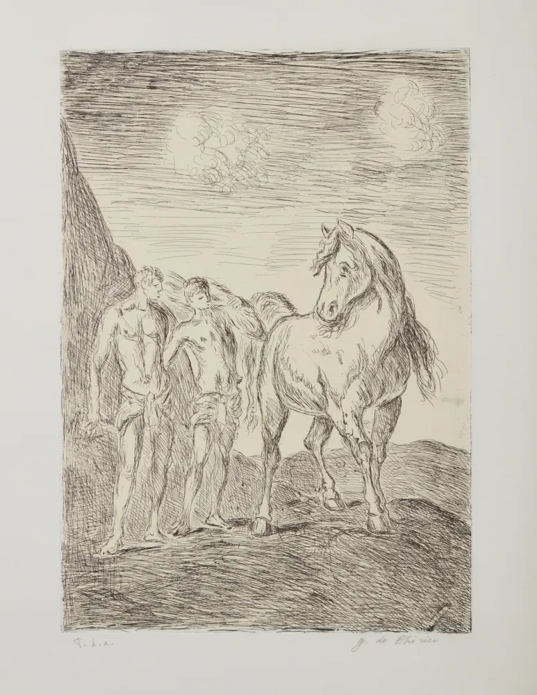 Aguafuerte De Chirico - Dioscuri