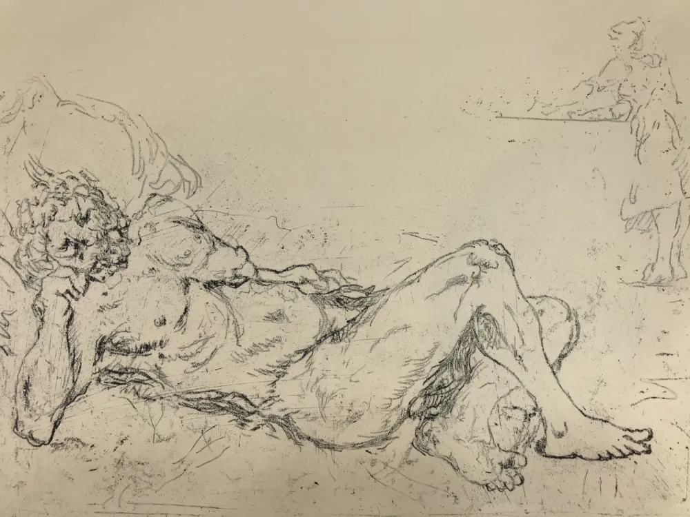 Grabado De Chirico - Fauno addormentato