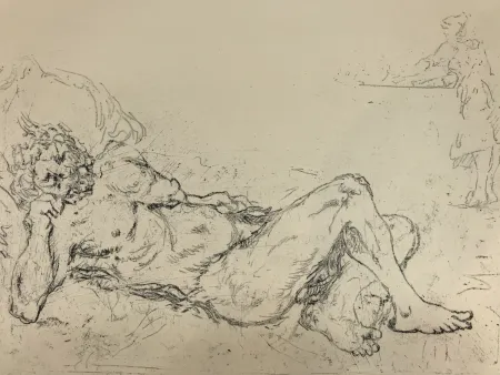 Grabado De Chirico - Fauno addormentato