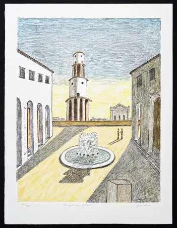 Litografía De Chirico - Giorgio de Chirico (1888–1978) - Il segreto della fontana - 9-colour lithograph - 1971