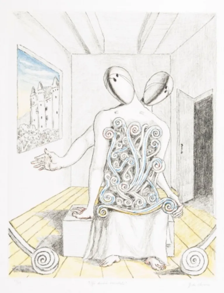 Litografía De Chirico - Gli amici orientali