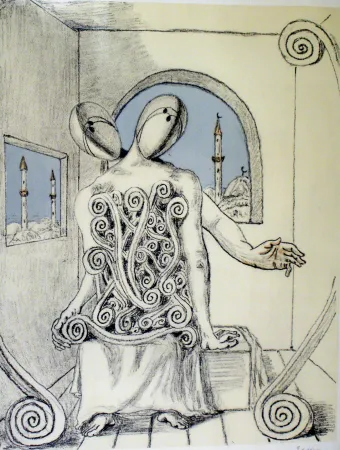 Litografía De Chirico - I miei amici orientali