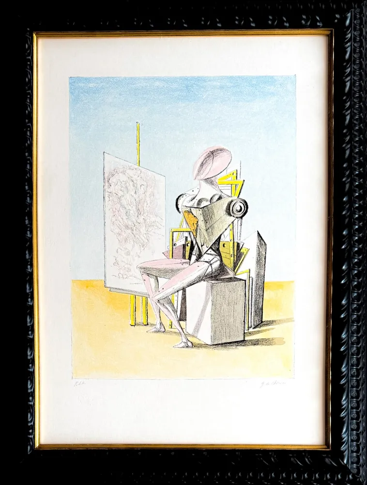 Litografía De Chirico - Il pittore