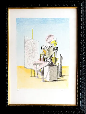 Litografía De Chirico - Il pittore