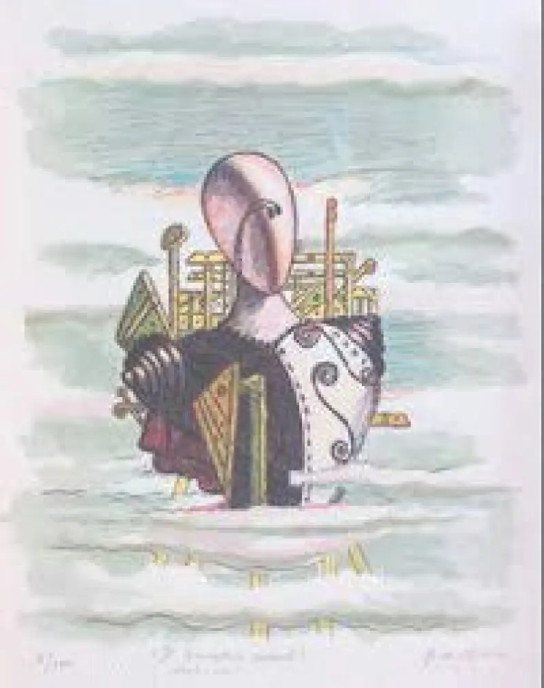 Litografía De Chirico - Il Travatore Errante