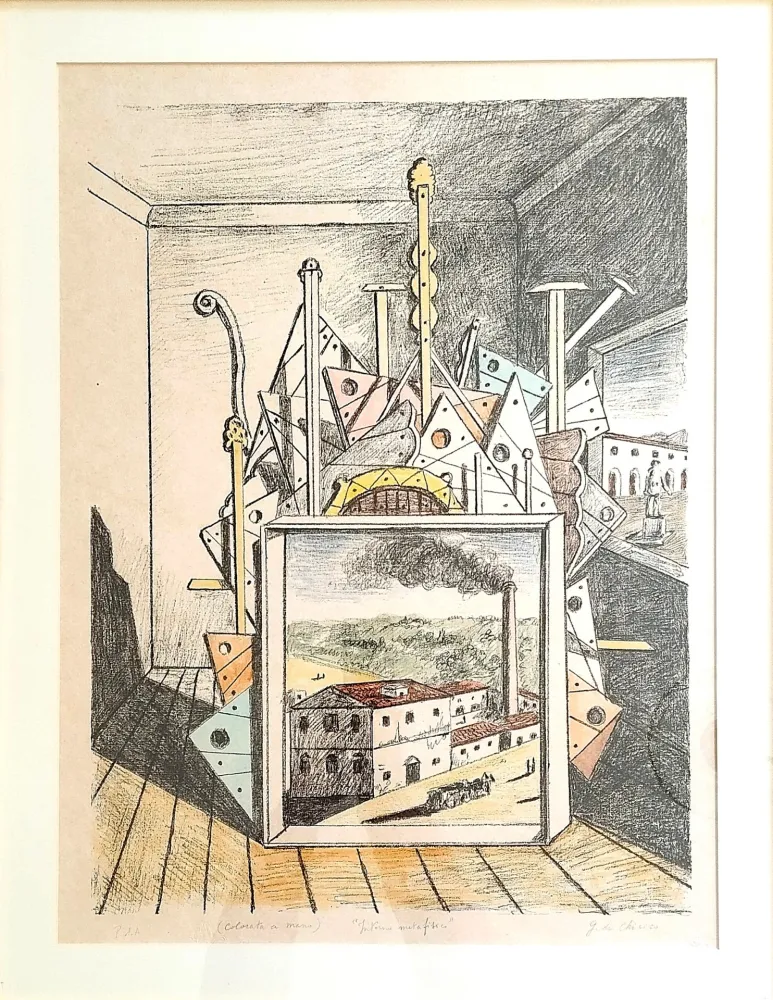 Litografía De Chirico - Interno Metafisico