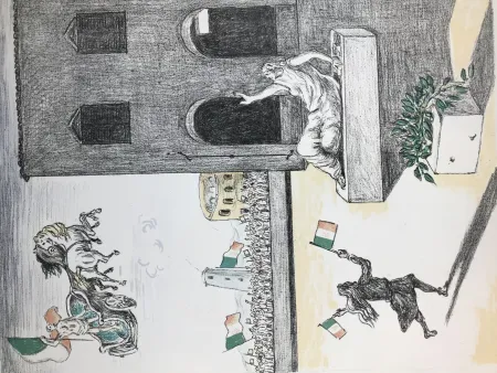 Litografía De Chirico - L'Italia del centenario 