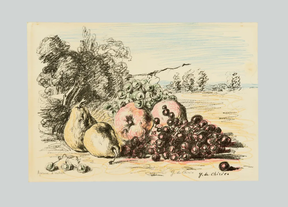 Litografía De Chirico - Natura morta