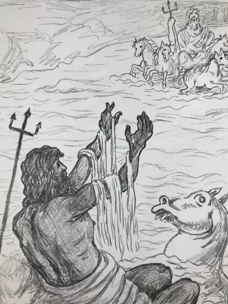 Litografía De Chirico - Nettuno