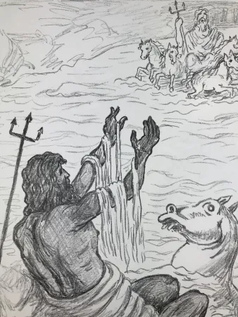 Litografía De Chirico - Nettuno